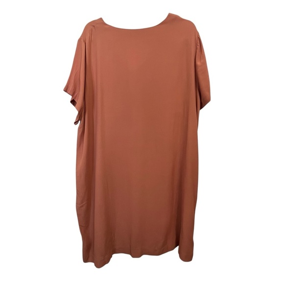 Madewell Terracotta Fall V Neck Side Button Casual Loose Shift Easy Dress SZ 2X - Picture 5 of 12